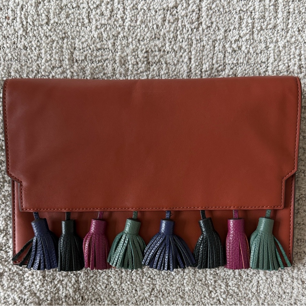Rebecca Minkoff SOFIA Brown Tassel Clutch